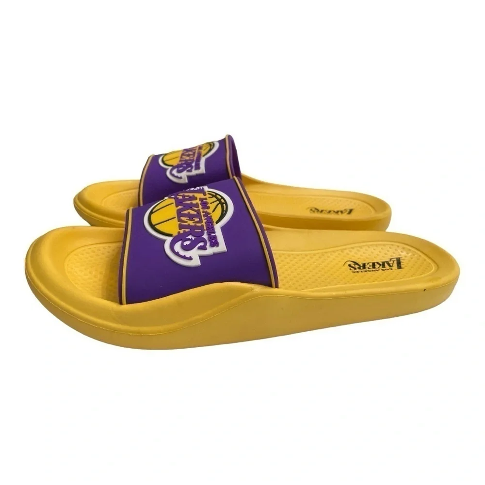 NBA LA Lakers Men’s Slides Purple Yellow Basketball Sandals UK 8